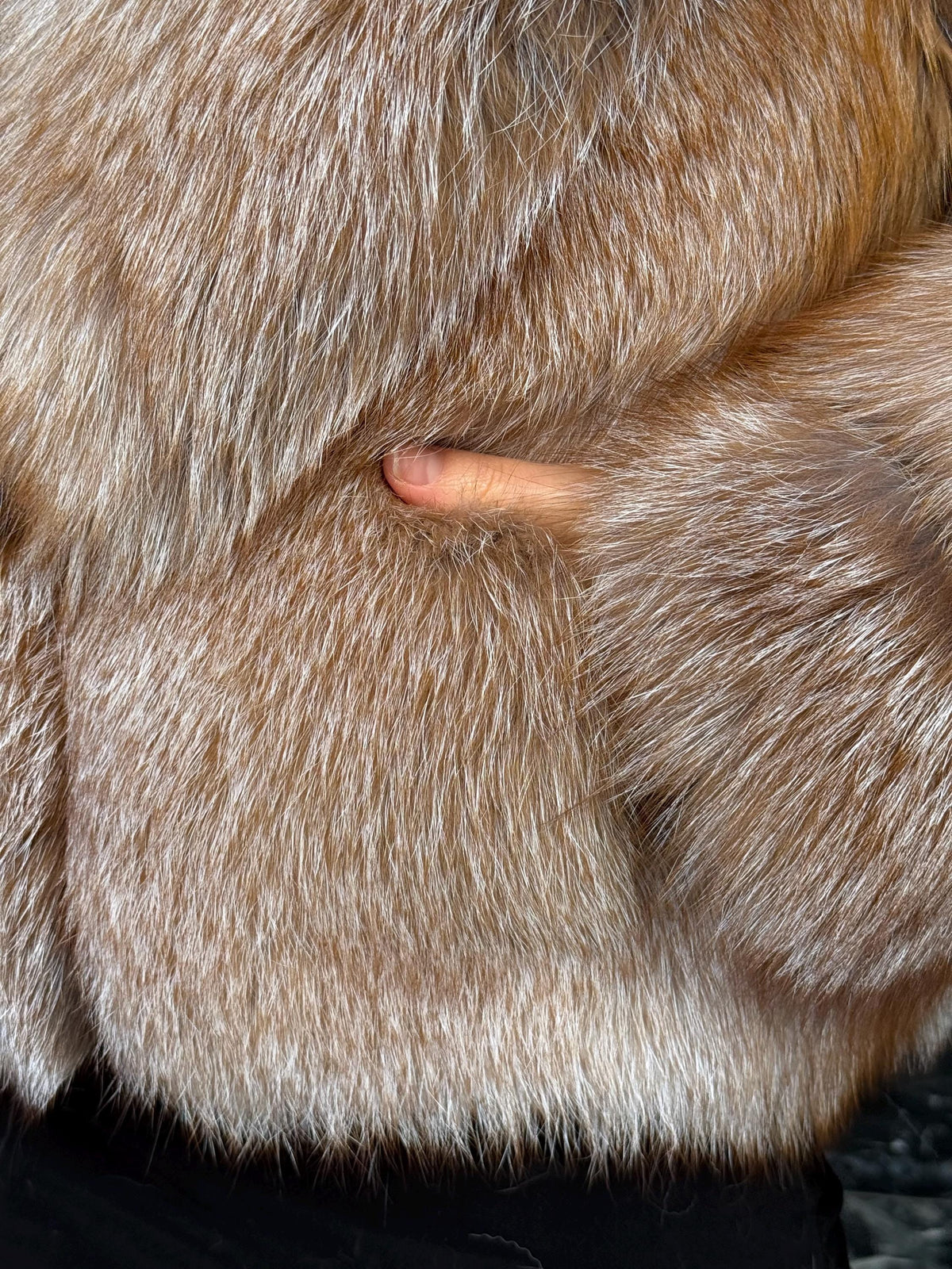 Women’s Red Beige Fox Fur Jacket, Luxury Short Full Skin Fox Fur Coat