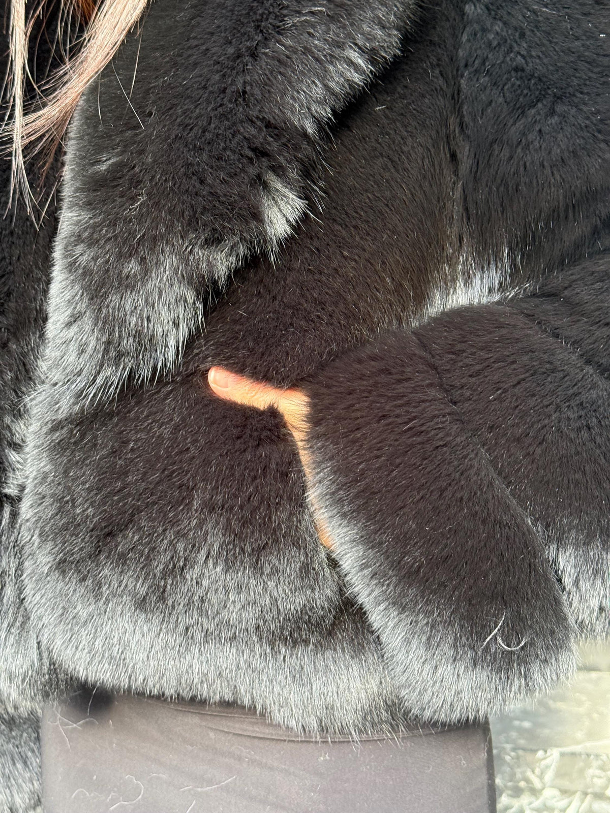 Black Fox Fur Jacket. Premium Full Skin Fox Fur Coat. Womens fox Fur Jacket. Short Fox Fur Coat