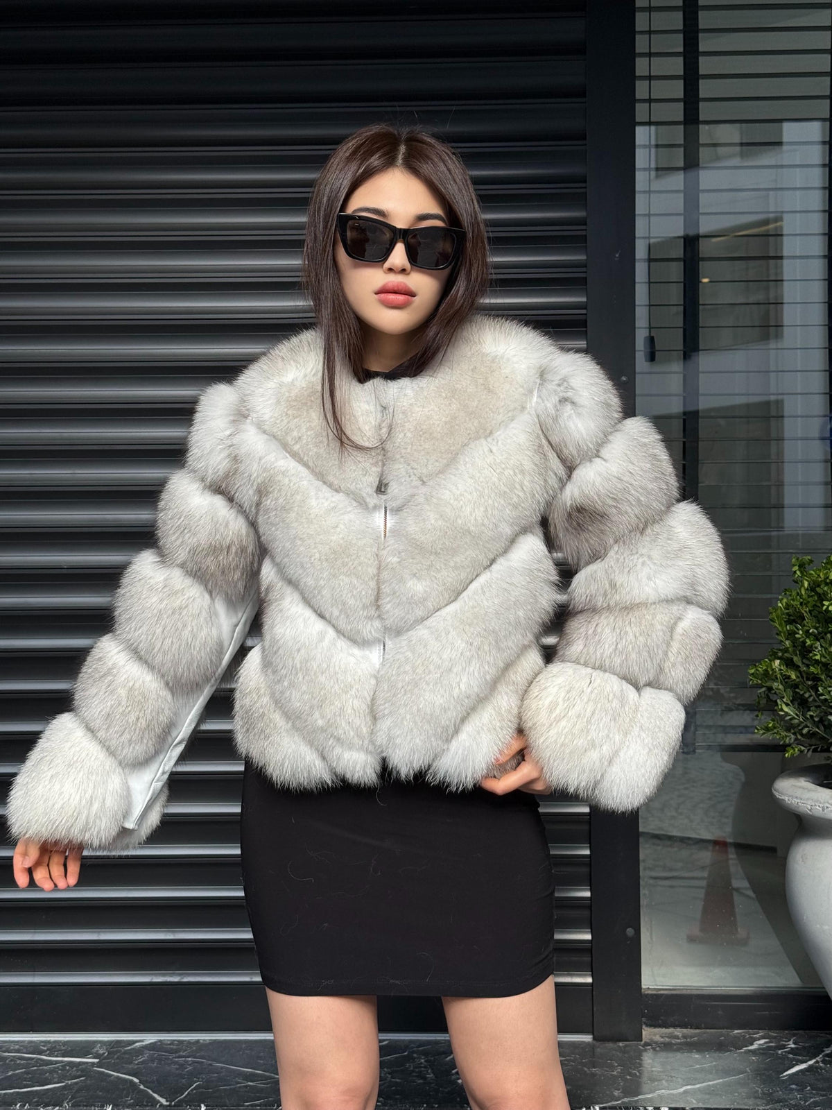 Luxury White Fox Fur Jacket | Handmade Real Fox Fur Coat for Women | Detachable Sleeves | Plus Size Winter Outerwear | Gift for Her
