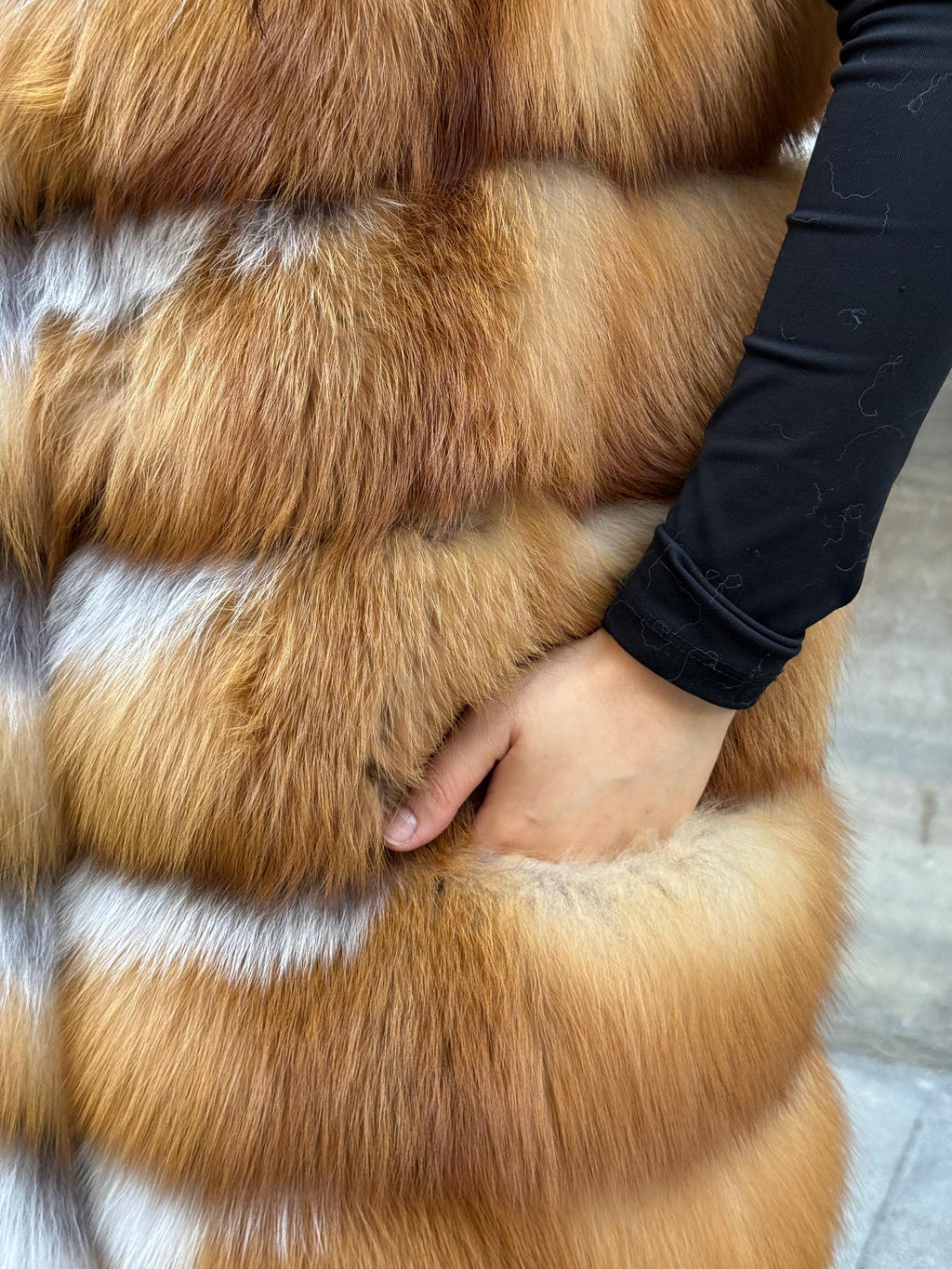 Handmade Golden Fox Fur Vest For Women