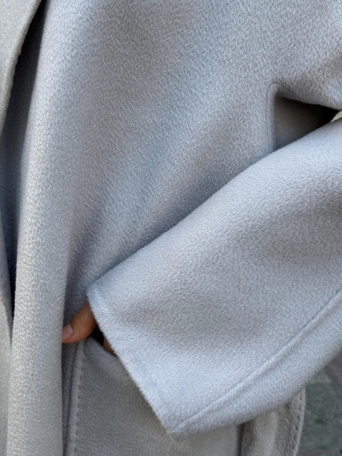 Women’s Stone Long Zibellino Alpaca Coat, Handmade Luxury Virgin Wool Jacket