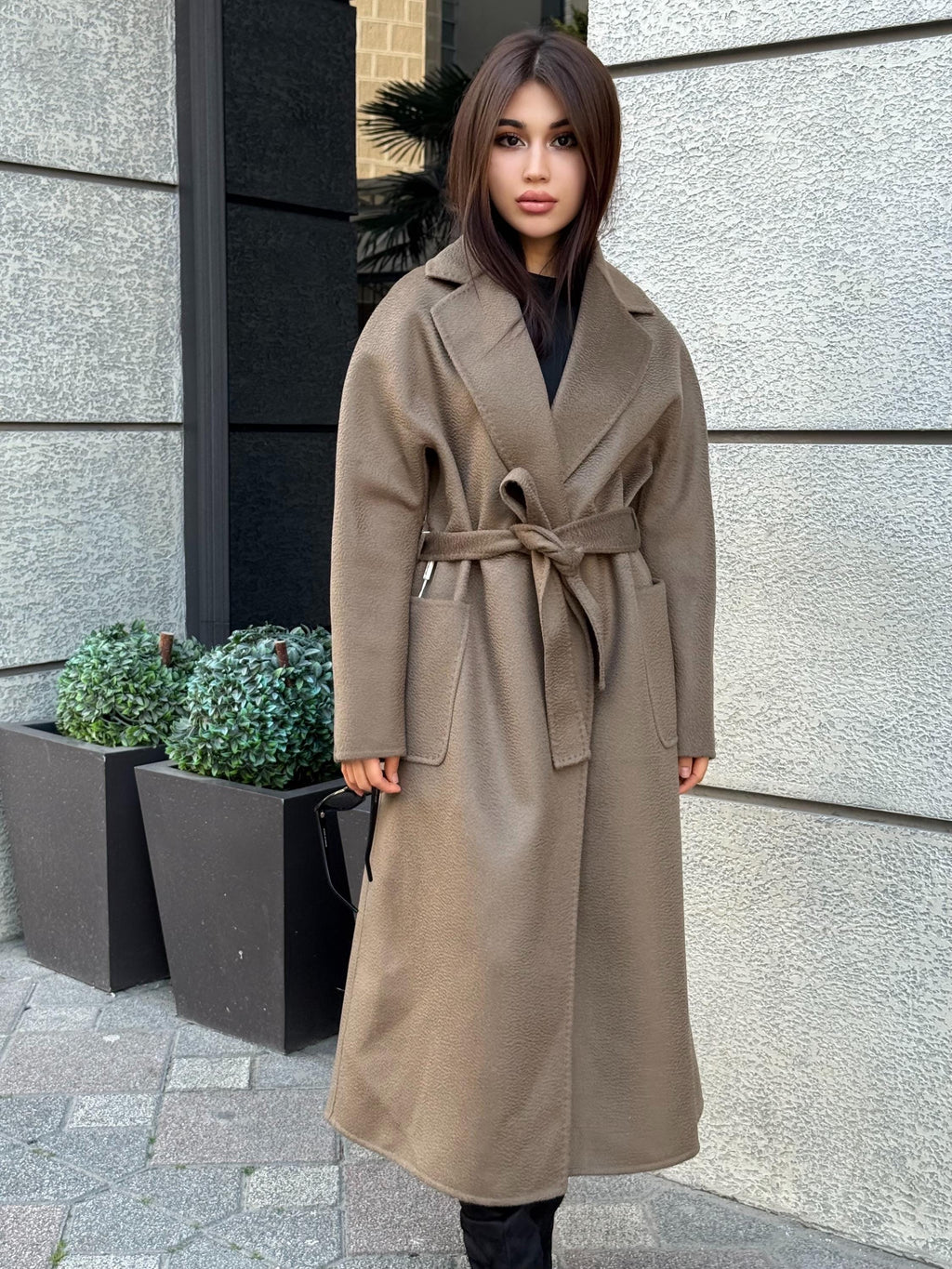 Women’s Mause Long Zibellino Alpaca Coat, Handmade Luxury Virgin Wool Jacket