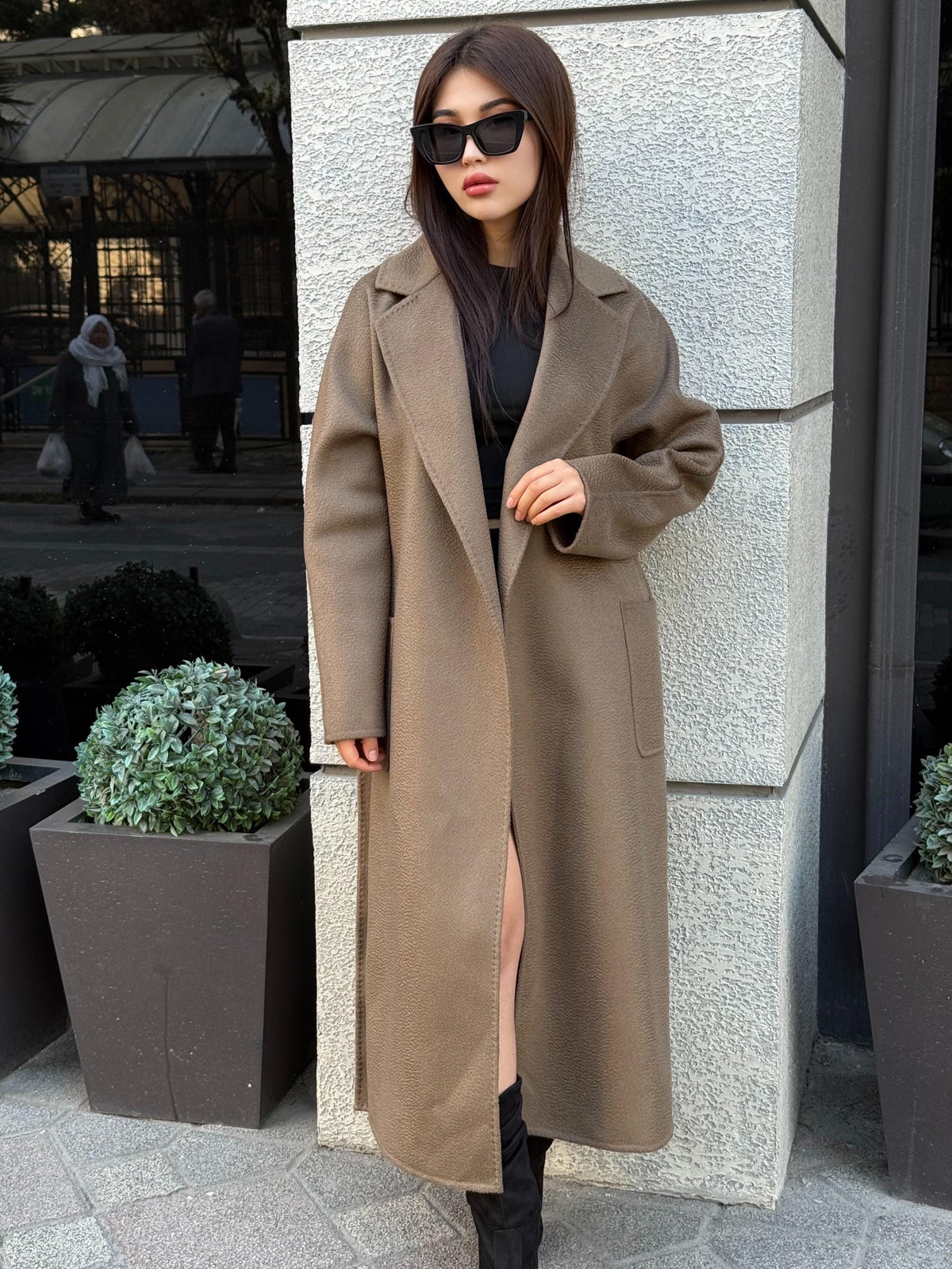 Women’s Mause Long Zibellino Alpaca Coat, Handmade Luxury Virgin Wool Jacket