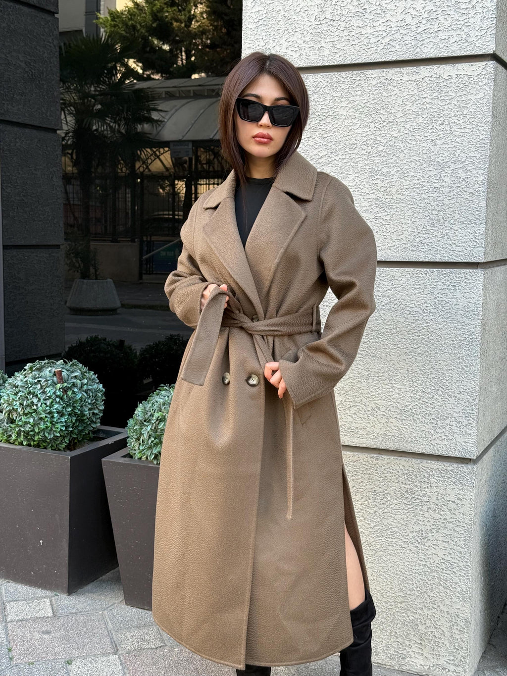 Women’s Mause Long Zibellino Alpaca Coat, Handmade Luxury Virgin Wool Jacket