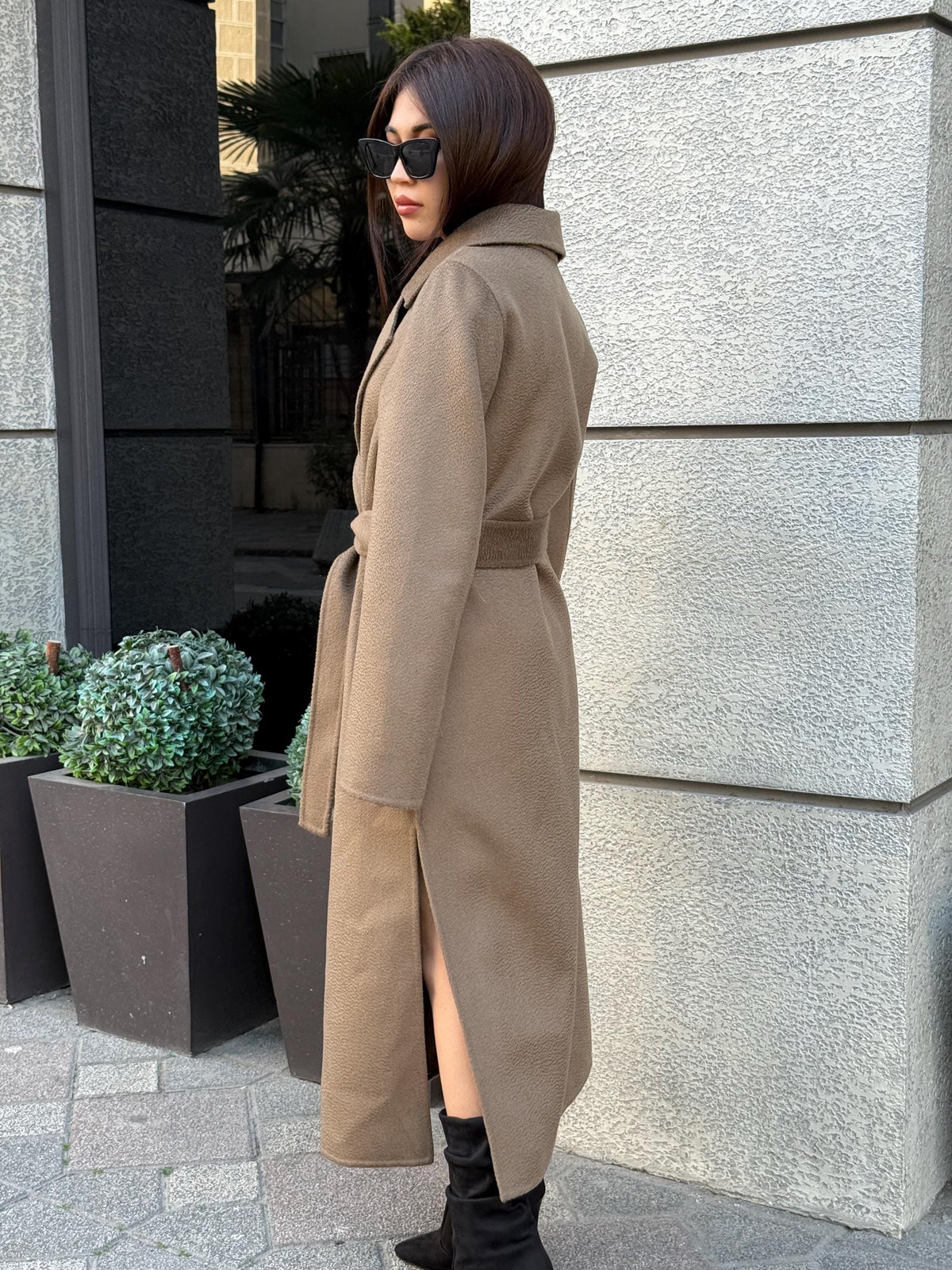 Women’s Mause Long Zibellino Alpaca Coat, Handmade Luxury Virgin Wool Jacket