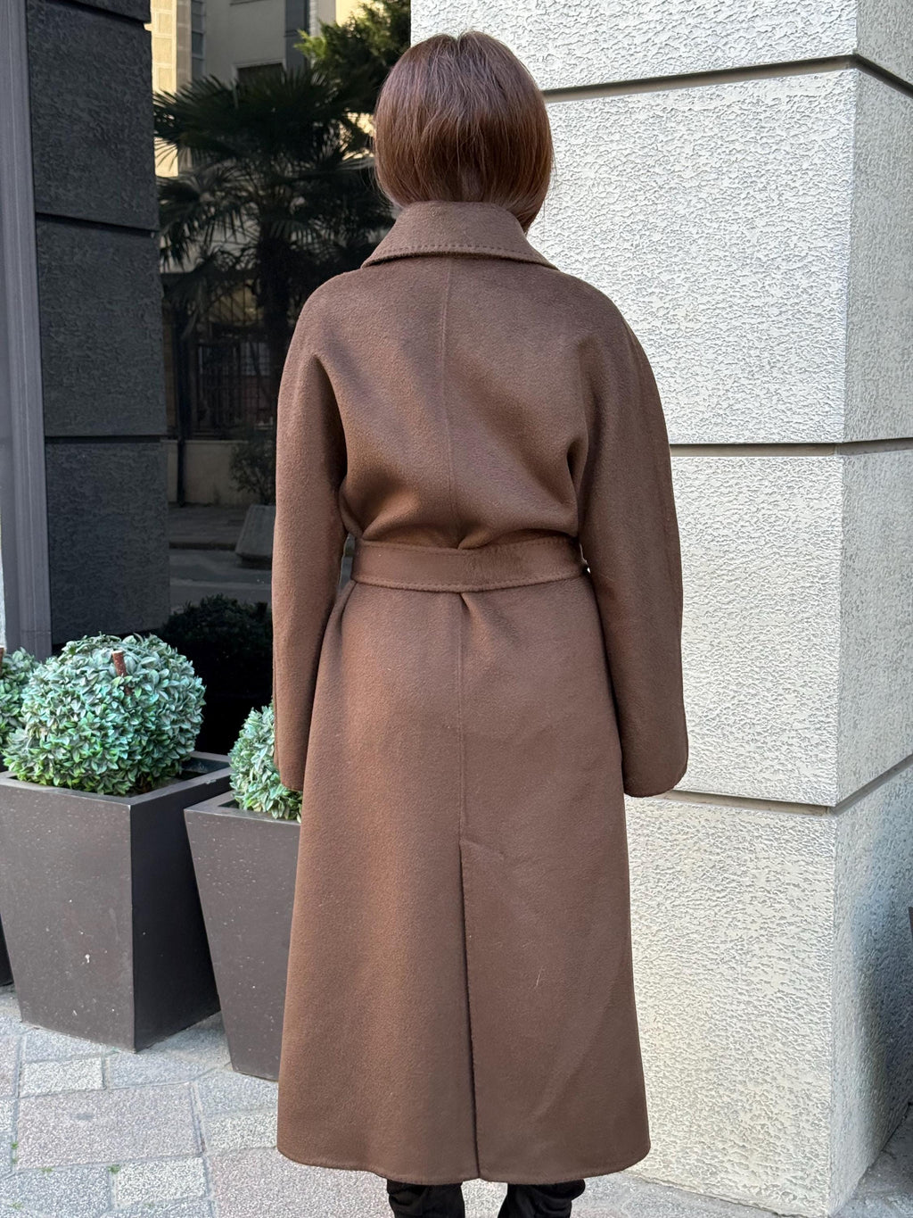 Brown Zibellino Alpaca Coat, Handmade Luxury Long Virgin Wool Overcoat, Plus Size Jacket