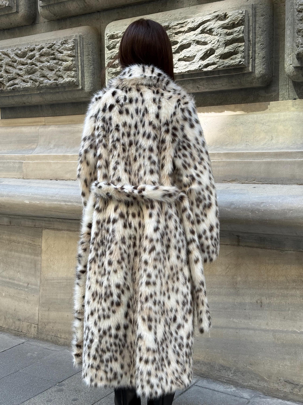 Luxury Faux Long Wildcat Fur Coat | Handmade Winter Women Vegan Lynx Fur Coat