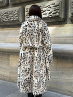 Luxury Faux Long Wildcat Fur Coat | Handmade Winter Women Vegan Lynx Fur Coat