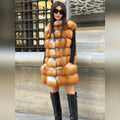 Handmade Golden Fox Fur Vest For Women