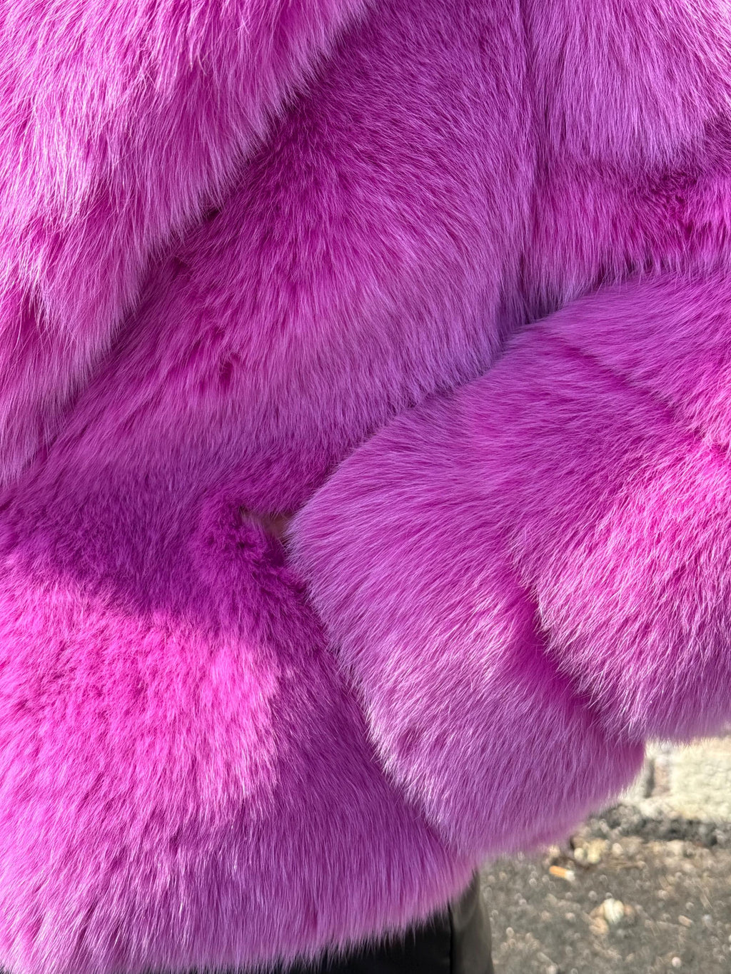 Pink Fox Fur Jacket, Handmade Women’s Short Fur Coat