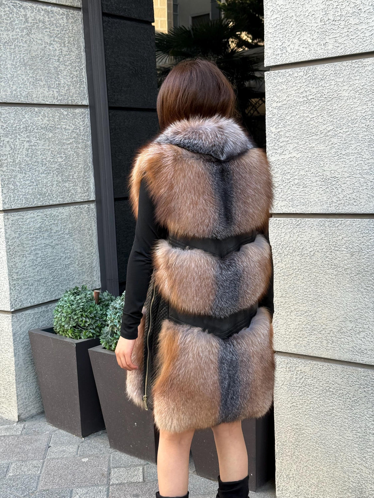 Handmade Women Frost Fox Fur Vest, Real Fox Fur, Handmade Vest For Women | Long Fox Fur Vest | Gift Ideas | Luxury Vest | Genuine Fur Vest