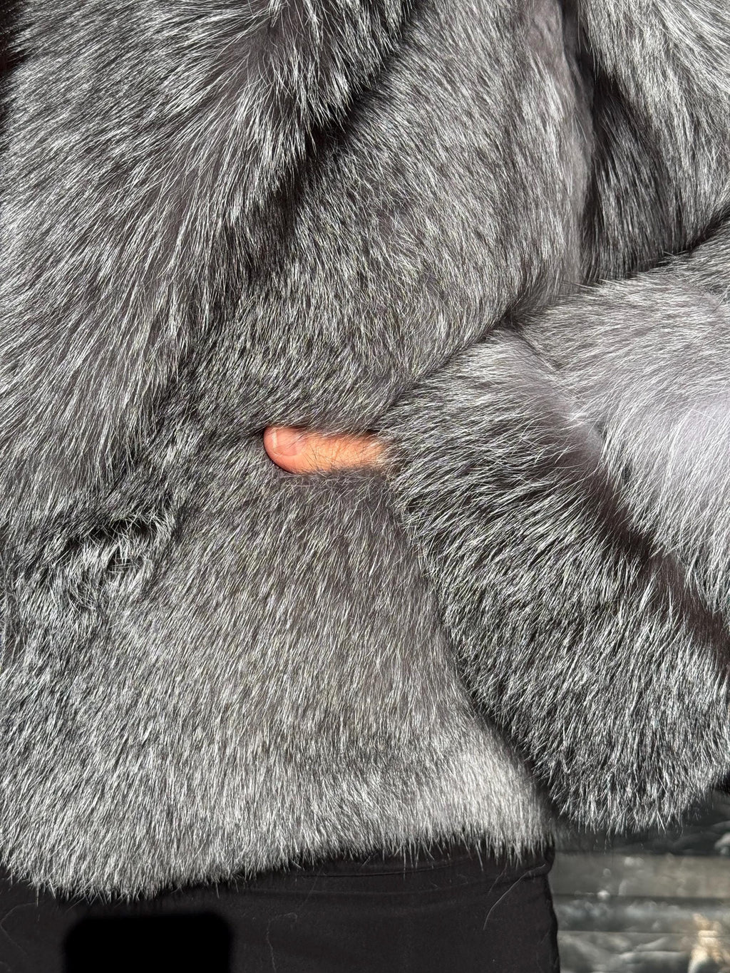 Silver Fox Fur Jacket. Women Fox Fur Jacket. Frost Fox Fur Coat. Short Fox Fur Jacket. Full Skin Fox Fur Coat