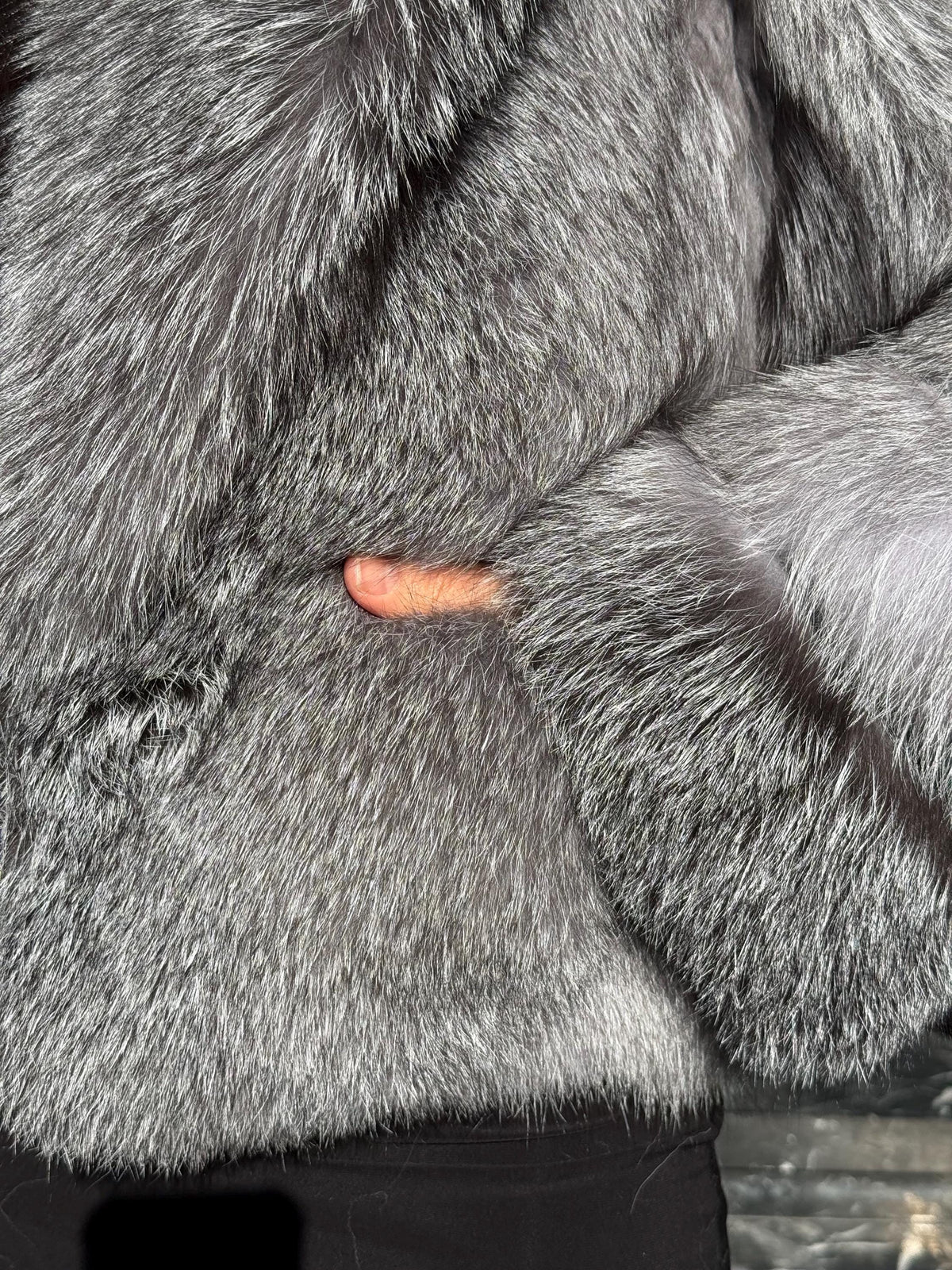 Silver Fox Fur Jacket. Women Fox Fur Jacket. Frost Fox Fur Coat. Short Fox Fur Jacket. Full Skin Fox Fur Coat