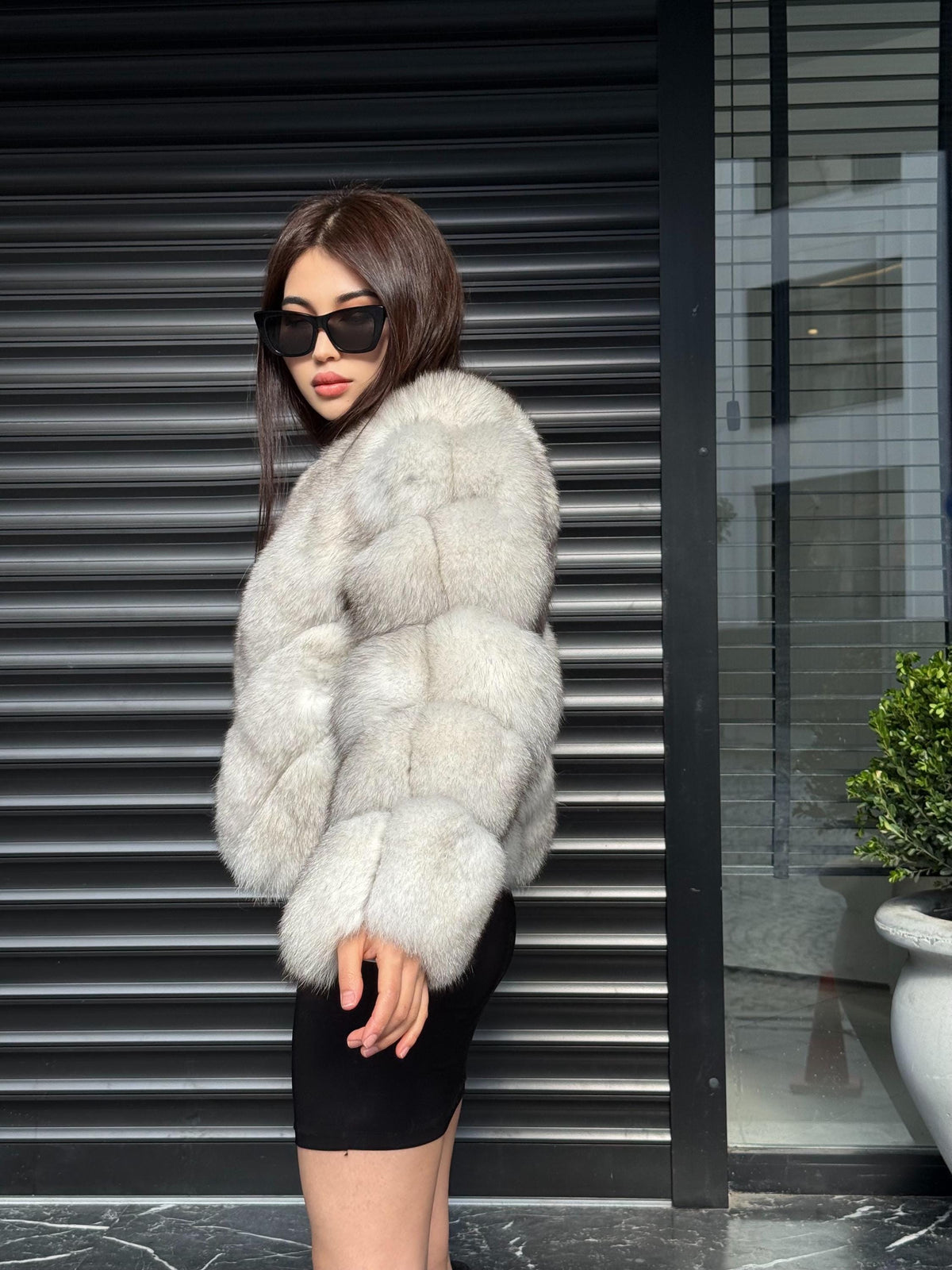 Luxury White Fox Fur Jacket | Handmade Real Fox Fur Coat for Women | Detachable Sleeves | Plus Size Winter Outerwear | Gift for Her