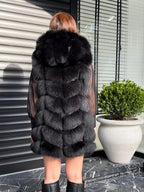 Luxury Pink Fox Fur Vest | Genuine Real Fox Fur | Long Handmade Fur Vest For Women | Winter Sleeveless Fur Jacket | Plus Size Fur Vest