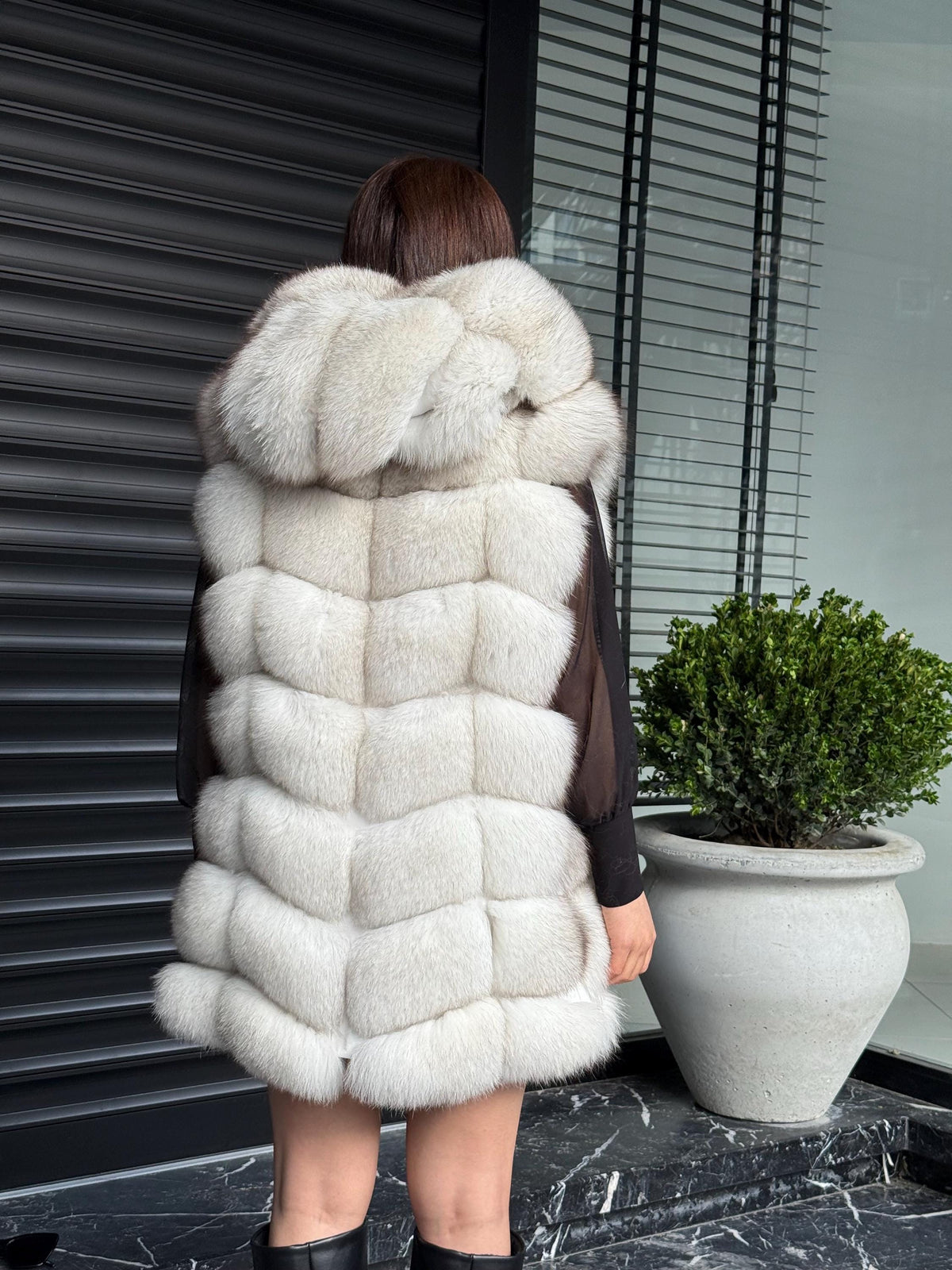 Luxury White Fox Fur Vest | Genuine Real Fox Fur | Long Handmade Fox Fur Vest For Women | Winter Sleeveless Fur Jacket | Plus Size Fur Vest