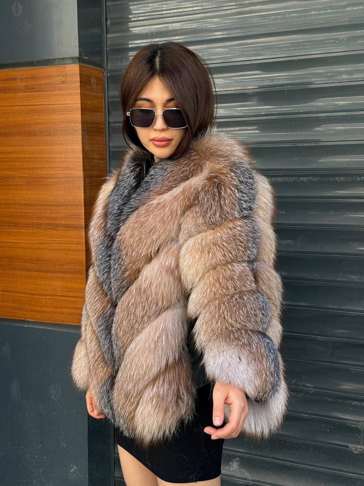 Natural Frost Fox Fur Jacket with Detachable Sleeves | 2-in-1 Handmade Fur Coat & Vest | Luxury Women’s Winter Outerwear | Gift For Her