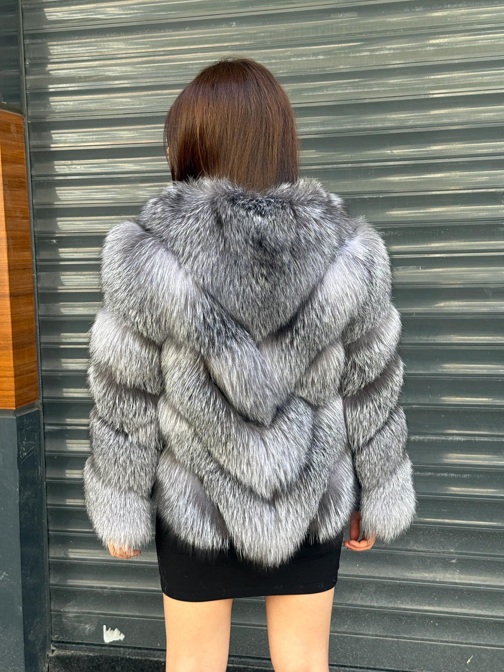 Gray Frost Fox Fur Jacket with Detachable Sleeves | 2-in-1 Handmade Fur Coat & Vest | Luxury Women’s Winter Outerwear | Gift For Her