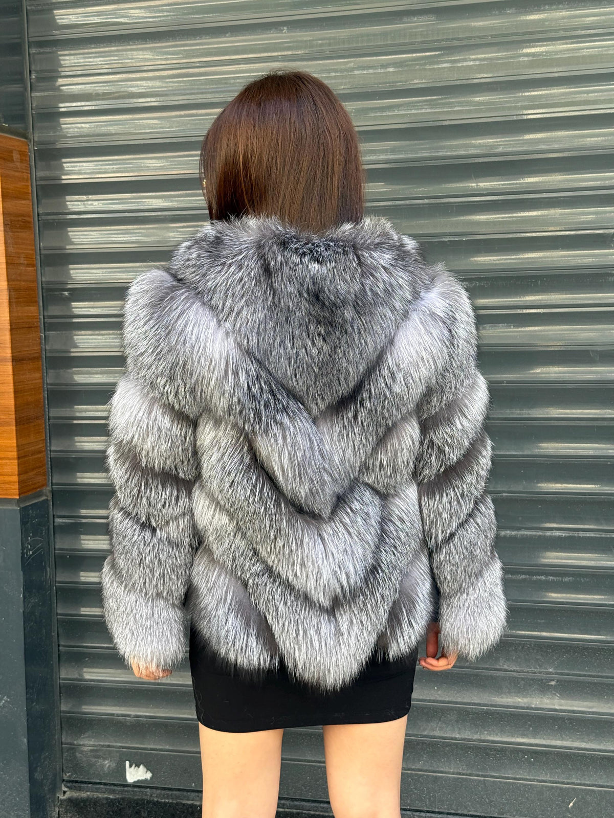 Gray Frost Fox Fur Jacket with Detachable Sleeves | 2-in-1 Handmade Fur Coat & Vest | Luxury Women’s Winter Outerwear | Gift For Her