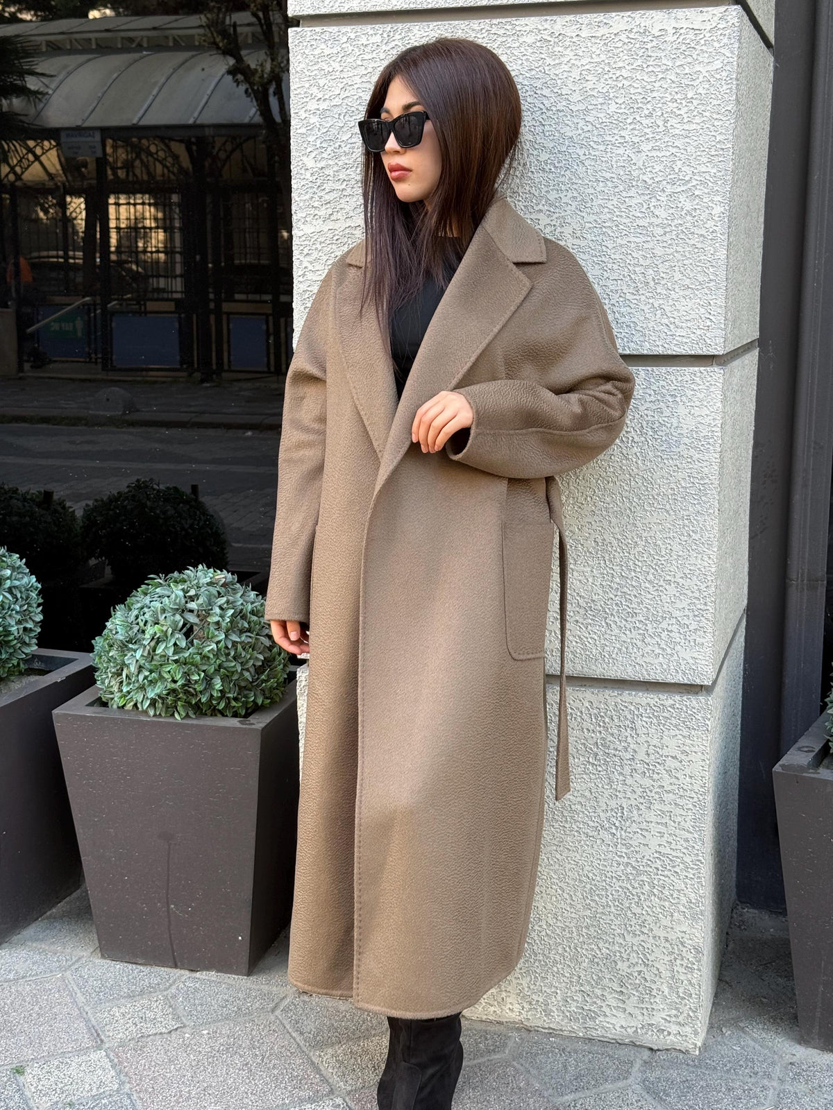 Women’s Mause Long Zibellino Alpaca Coat, Handmade Luxury Virgin Wool Jacket