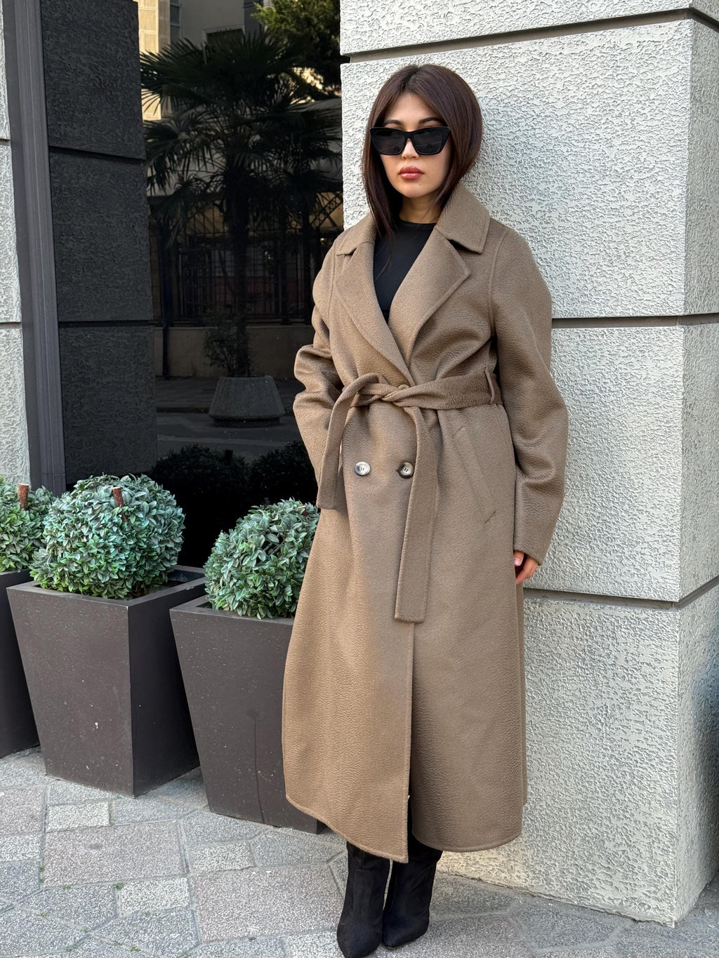 Women’s Mause Long Zibellino Alpaca Coat, Handmade Luxury Virgin Wool Jacket