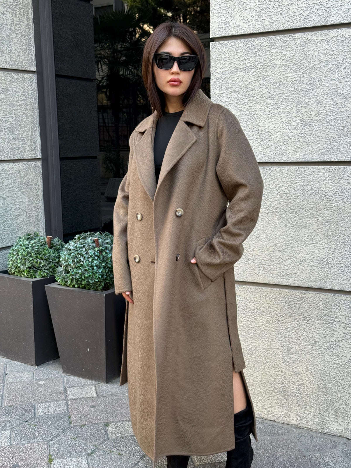 Women’s Mause Long Zibellino Alpaca Coat, Handmade Luxury Virgin Wool Jacket