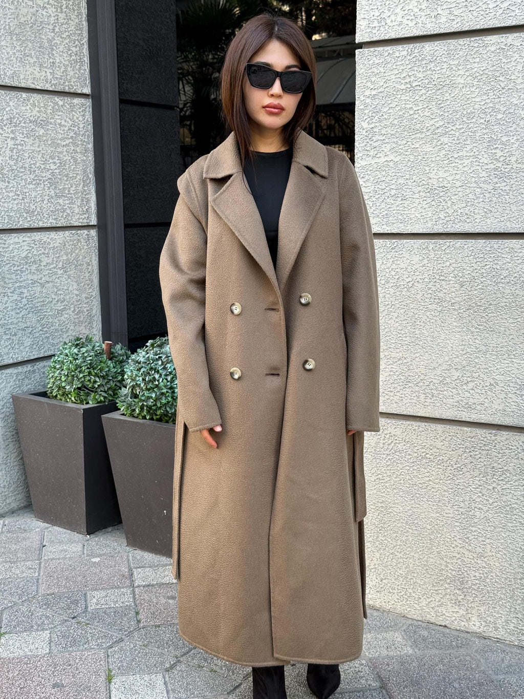 Women’s Mause Long Zibellino Alpaca Coat, Handmade Luxury Virgin Wool Jacket