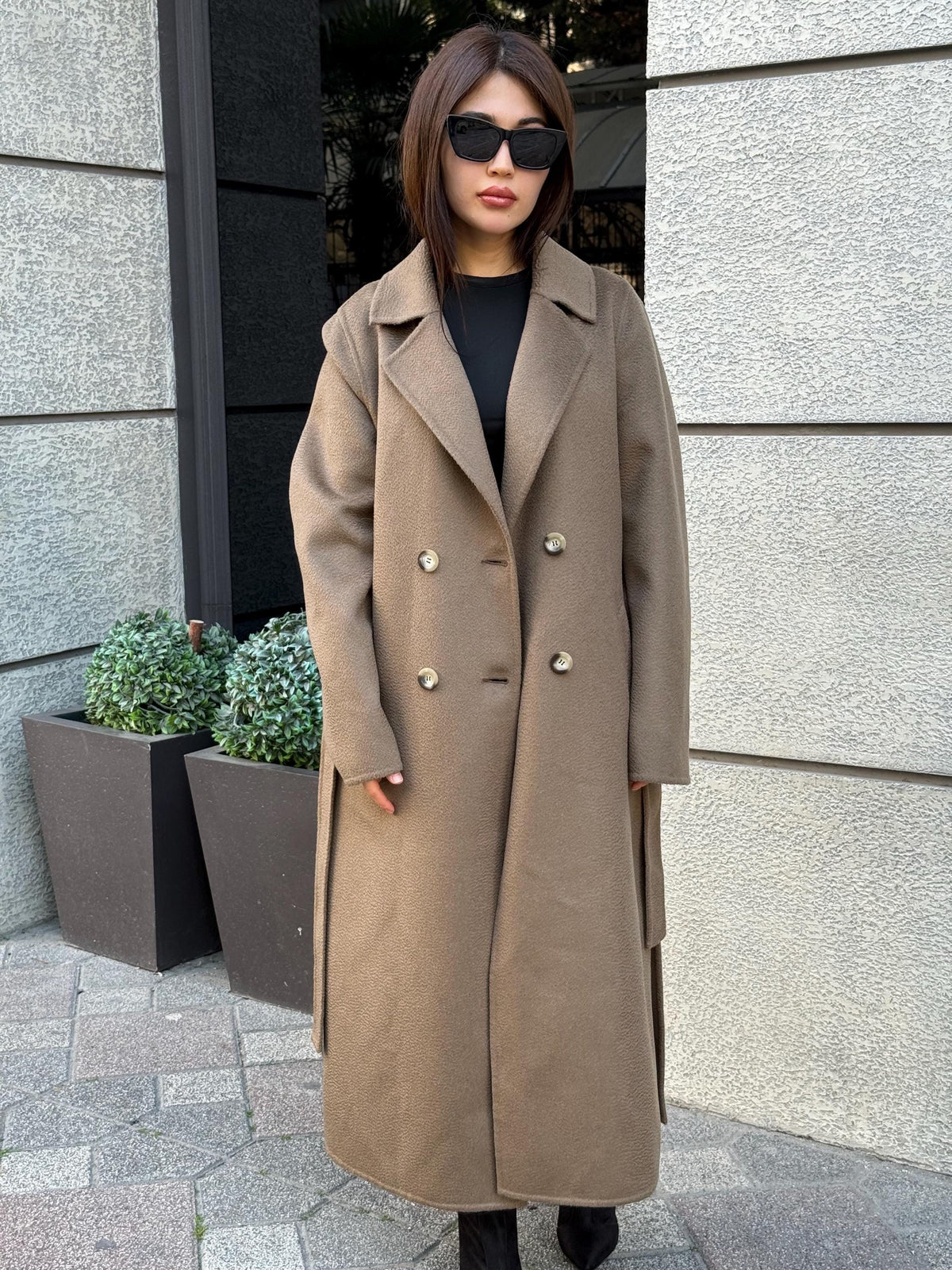 Women’s Mause Long Zibellino Alpaca Coat, Handmade Luxury Virgin Wool Jacket