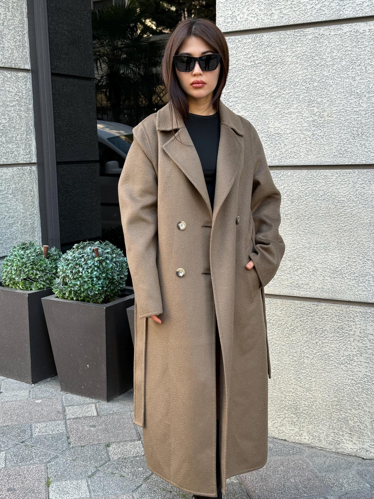 Women’s Mause Long Zibellino Alpaca Coat, Handmade Luxury Virgin Wool Jacket