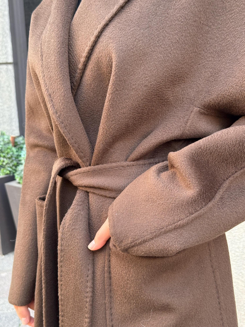 Brown Zibellino Alpaca Coat, Handmade Luxury Long Virgin Wool Overcoat, Plus Size Jacket