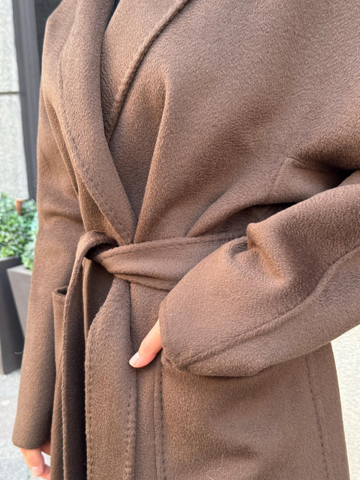 Brown Zibellino Alpaca Coat, Handmade Luxury Long Virgin Wool Overcoat, Plus Size Jacket