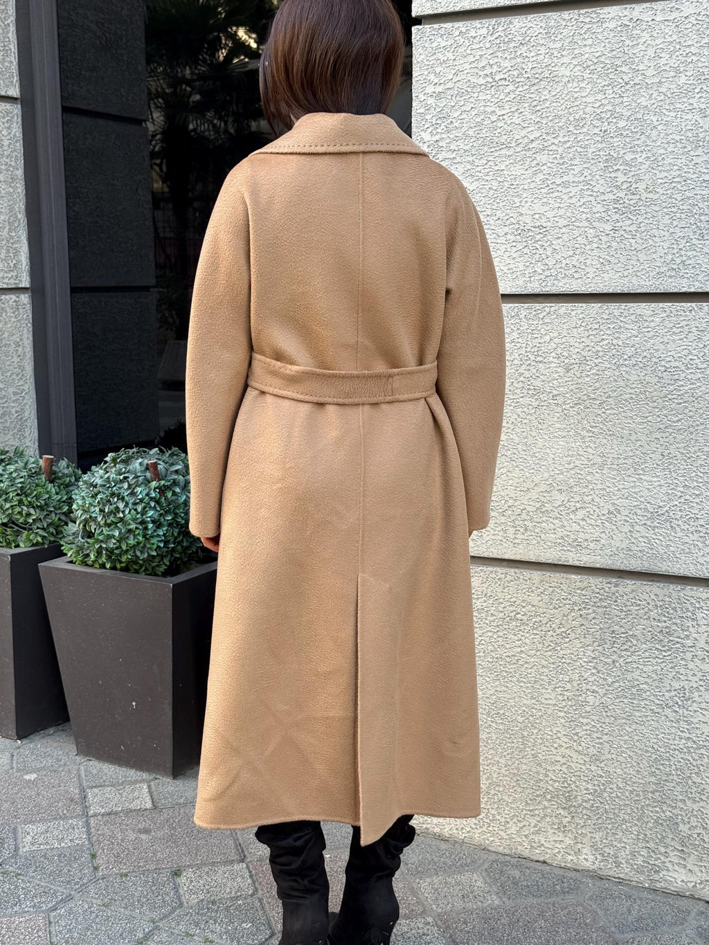 Women’s Camel Long Zibellino Alpaca Coat, Handmade Luxury Virgin Wool Jacket
