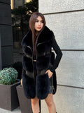 Handmade Women Black Fox Fur Vest, Real Fox Fur, Handmade Vest For Women | Long Fox Fur Vest | Gift Ideas | Luxury Vest | Genuine Fur Vest