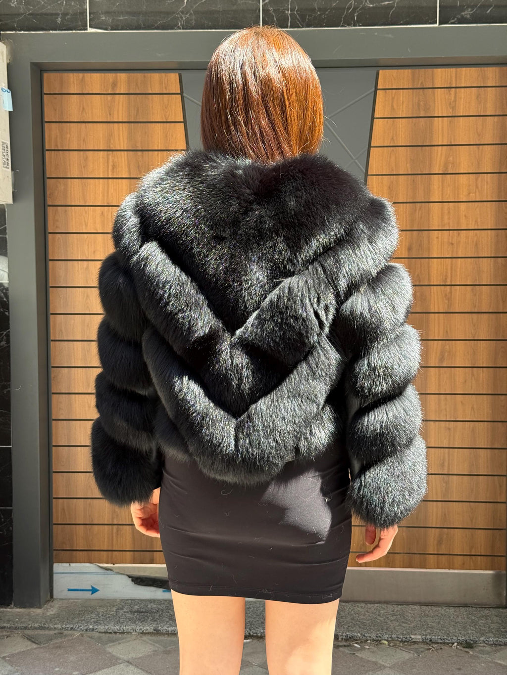 Black Fox Fur Jacket | Women’s Handmade Short Fur Coat