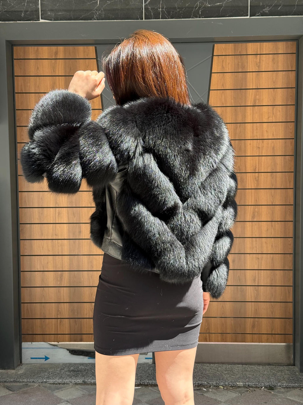 Black Fox Fur Jacket | Women’s Handmade Short Fur Coat