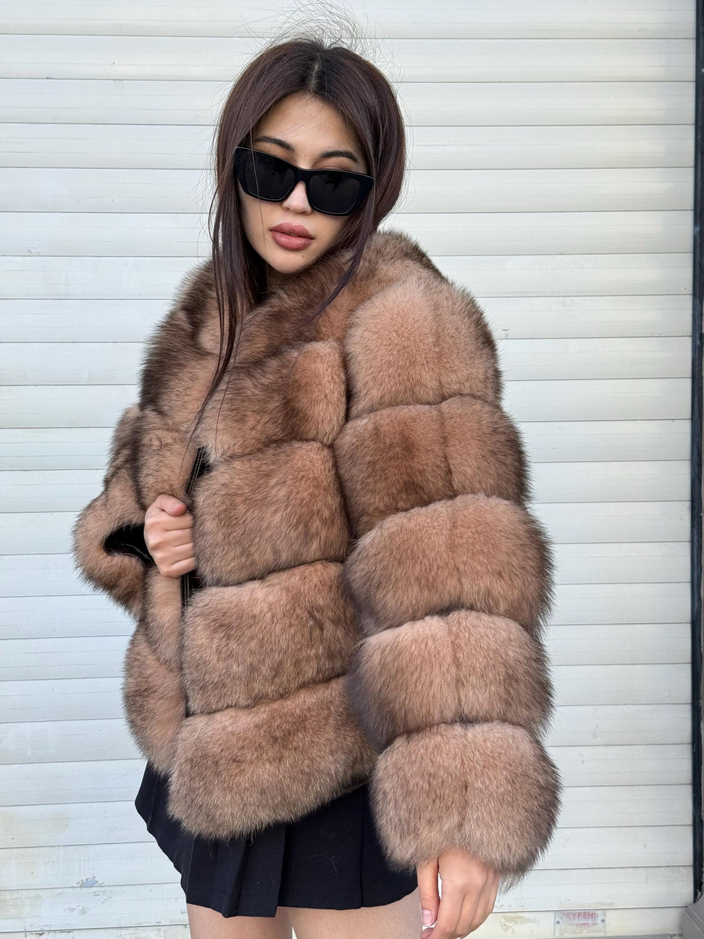 Women Handmade Fox Fur Jacket & Vest | Brown Genuine Fox Fur Jacket With Removable Sleeves, Luxury Winter Warm Outwear | Gift For Her