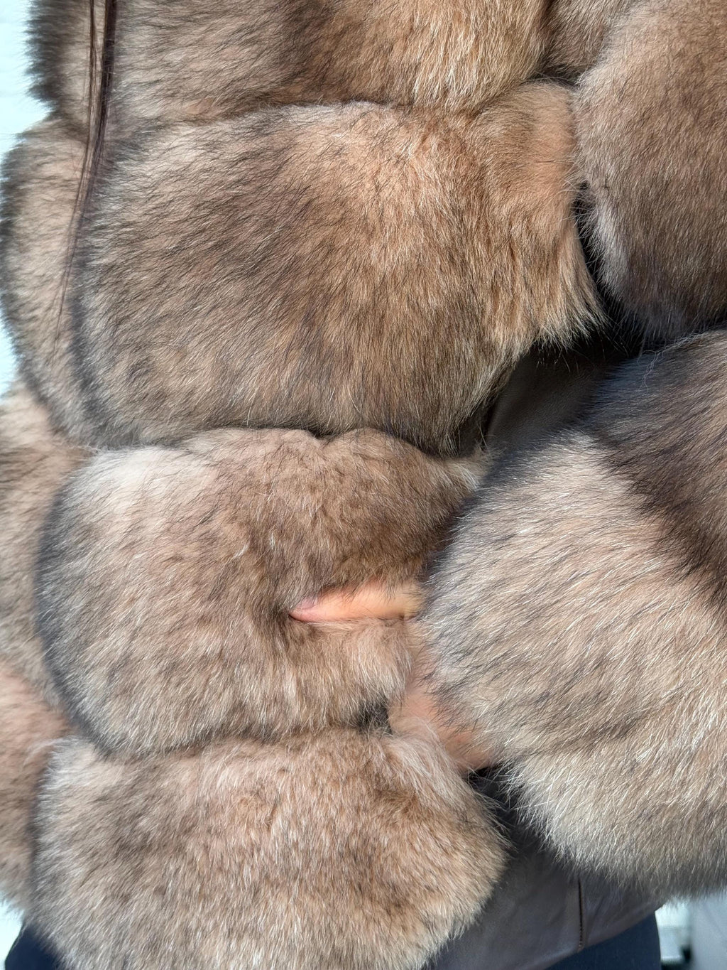 Women Handmade Fox Fur Jacket & Vest | Brown Genuine Fox Fur Jacket With Removable Sleeves, Luxury Winter Warm Outwear | Gift For Her
