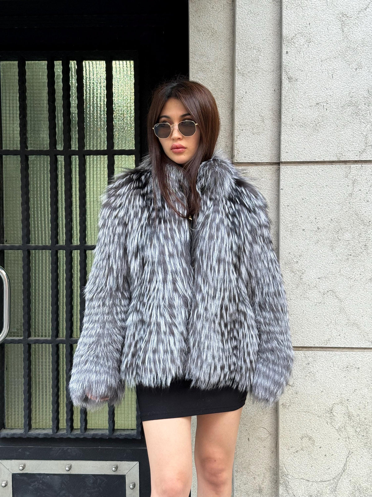 Luxury Women Frost Fox Fur Coat | Gray Genuine Frost Fox Fur Coat | Natural Casual Handmade Fur Jacket | Plus size Winter Outerwear