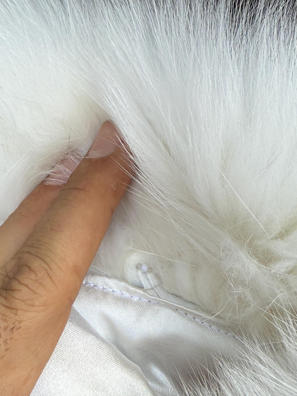 White Shadow Fox Fur Jacket, Luxury Handmade Women Short Fur Coat With Hood