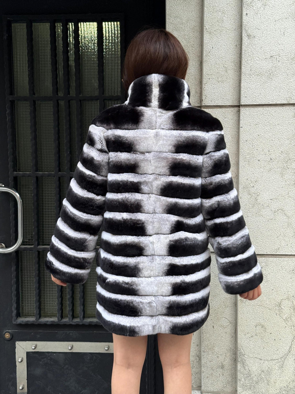 Gray Chinchilla-Style Real Rex Fur Coat | Soft Luxury Fur Jacket for Women | Handmade Winter Transformer Fur Coat | Elegant Custom Outerwear