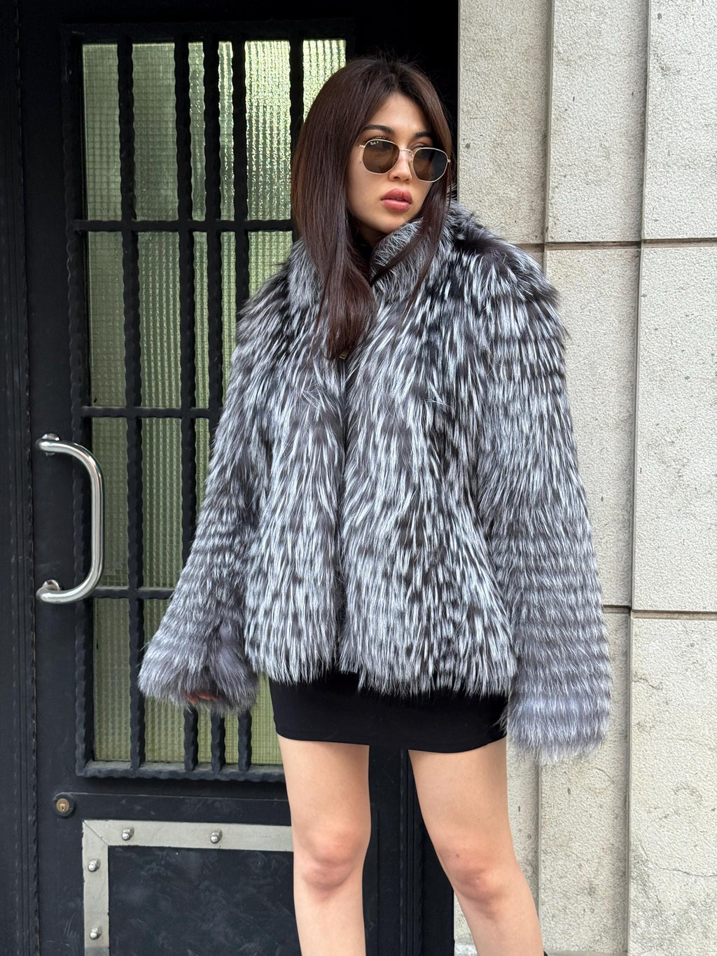 Luxury Women Frost Fox Fur Coat | Gray Genuine Frost Fox Fur Coat | Natural Casual Handmade Fur Jacket | Plus size Winter Outerwear