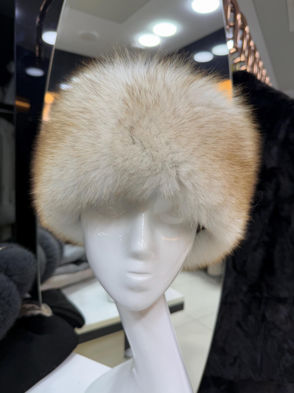 Real Fox Fur Hat with Leather Top | Handmade Round Russian Winter Hat | Luxury Cossack Fur Hat for Women & Men | Warm Gift Idea