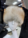 Real Fox Fur Hat with Leather Top | Handmade Round Russian Winter Hat | Luxury Cossack Fur Hat for Women & Men | Warm Gift Idea