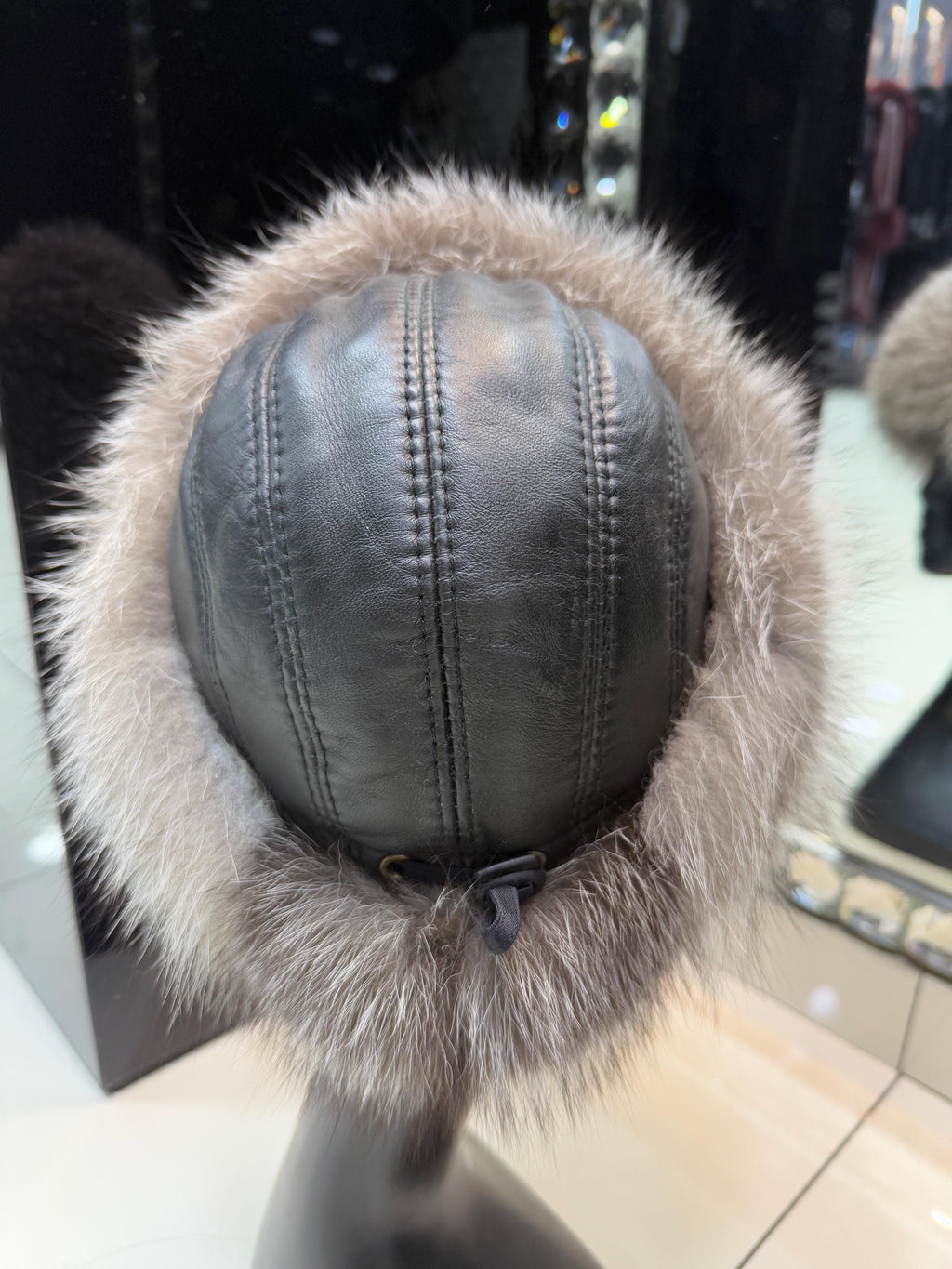 Real Fox Fur Hat with Leather Top | Handmade Round Russian Winter Hat | Luxury Cossack Fur Hat for Women & Men | Warm Gift Idea