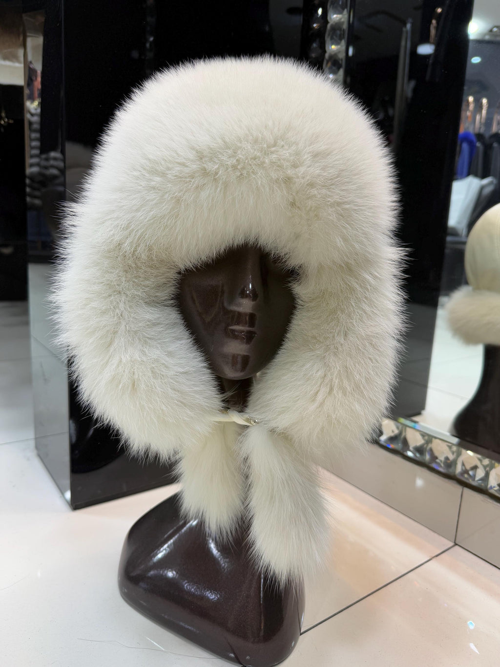 Real Fox Fur Ushanka Hat | Multicolor Winter Russian Hat with Pom Poms | Handmade Luxury Fur Trapper Hat Women | Cold Weather Gift
