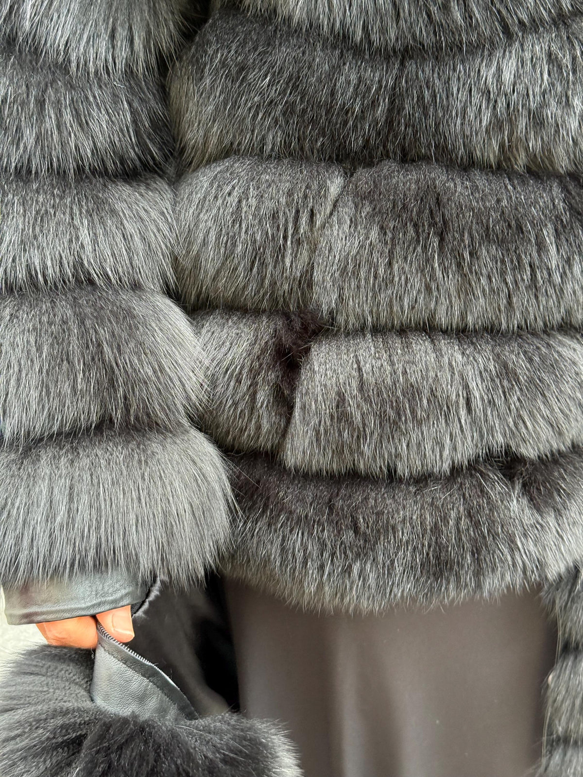 Black Handmade Luxury Convertible Fox Fur Coat | 4 in 1 Black Women Fox Fur Coat & Vest | Long to Short Fur Coat