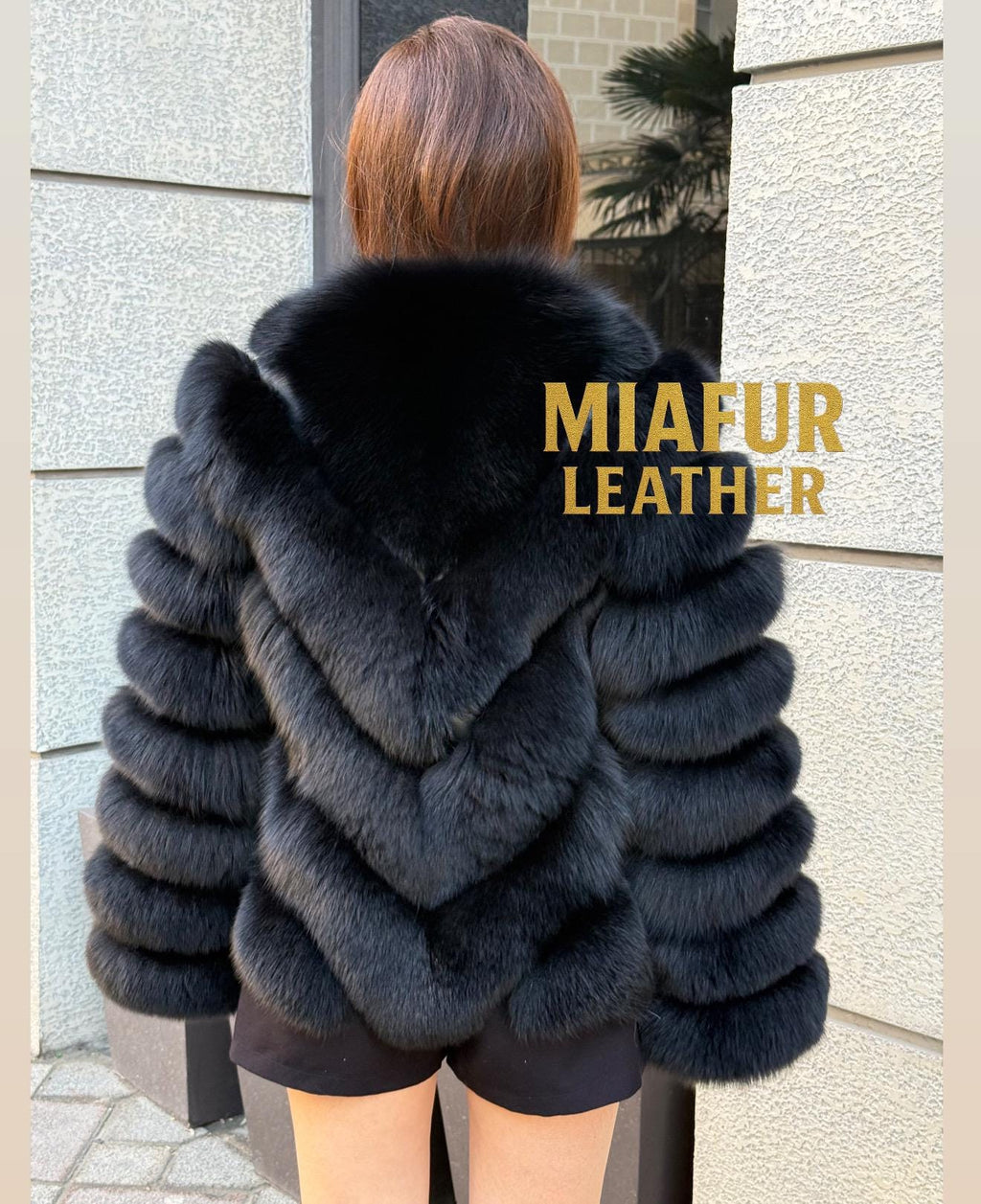 Women’s Black Fox Fur Coat: Handmade Convertible Vest with Detachable Sleeves
