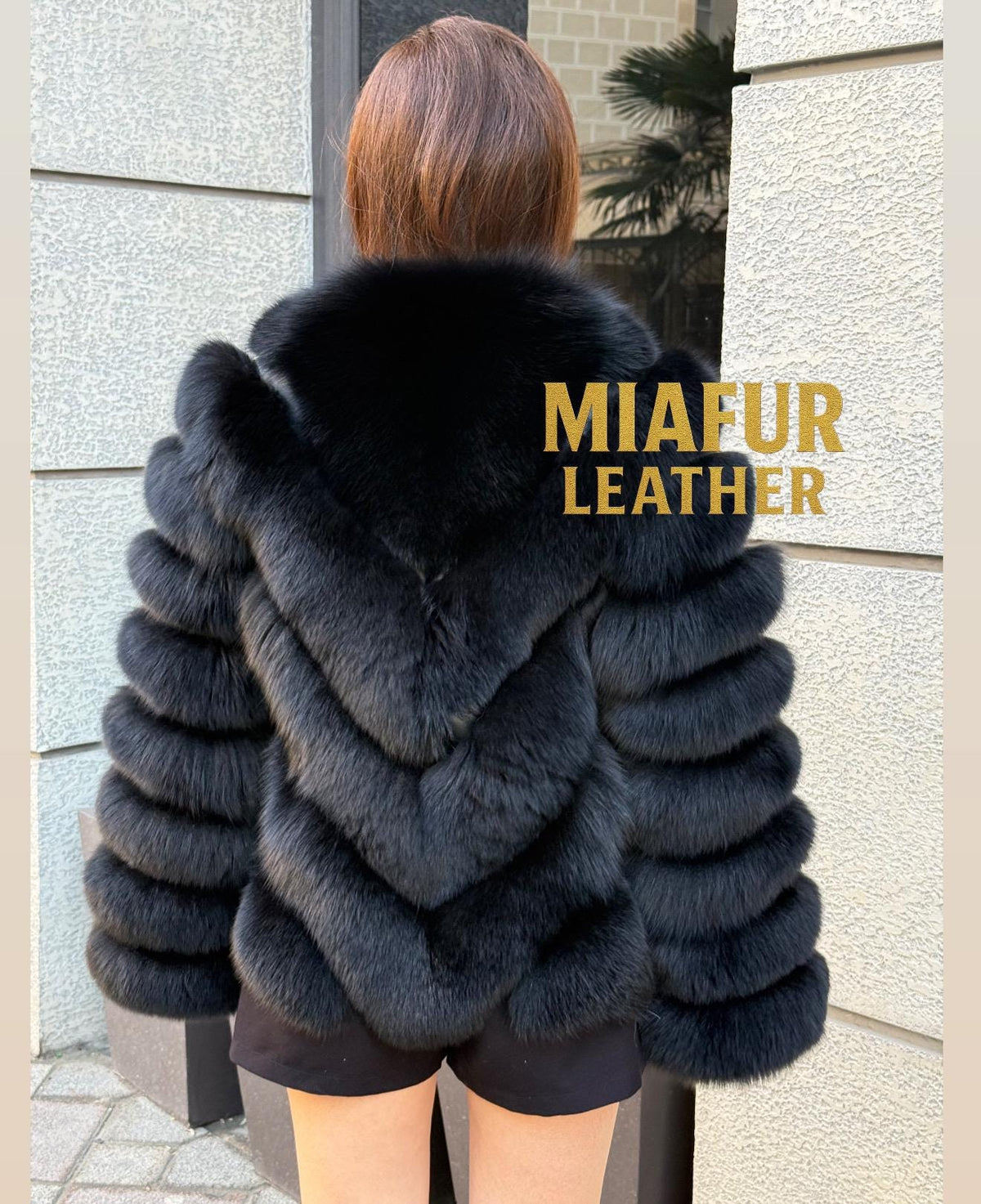 Women’s Black Fox Fur Coat: Handmade Convertible Vest with Detachable Sleeves