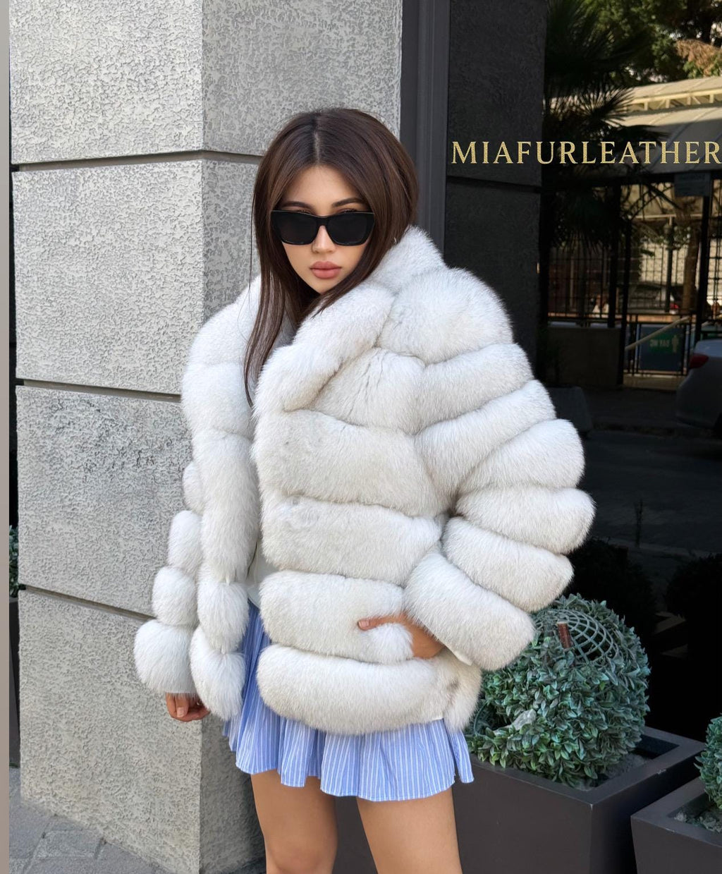 White Fox Fur Jacket for Women | Handmade Natural Luxury Winter Fur Coat