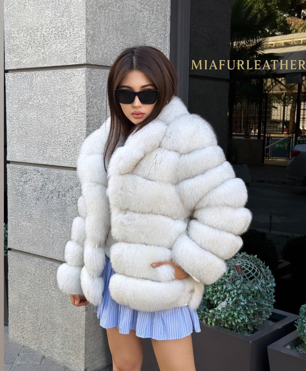 White Fox Fur Jacket for Women | Handmade Natural Luxury Winter Fur Coat